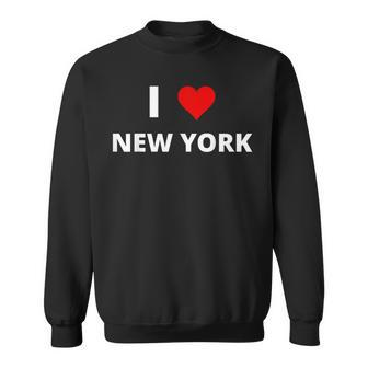 I Love New York With A Red Heart Sweatshirt | Mazezy CA