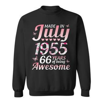 Made In July 1955 Happy Birthday 66 Years Of Being Awesome Sweatshirt | Mazezy