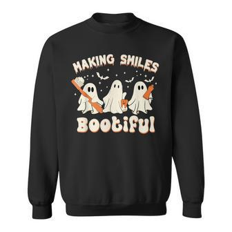 Making Smiles Bootiful Halloween Ghost Dentist Dental Sweatshirt - Thegiftio UK