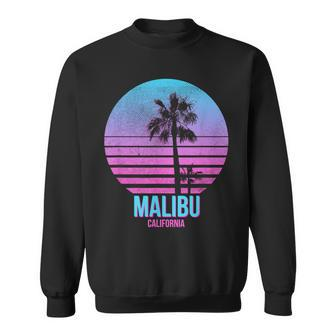 Malibu California Vintage Retro Palm Tree Beach Sweatshirt | Mazezy