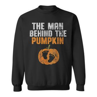 The Man Behind The Pumpkin Pregnancy Halloween New Dad To Be Sweatshirt - Monsterry