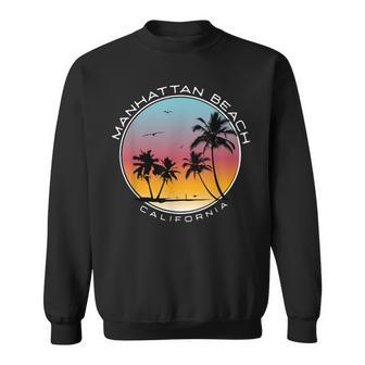 Manhattan Beach California Sunset Palm Tree Sweatshirt | Mazezy