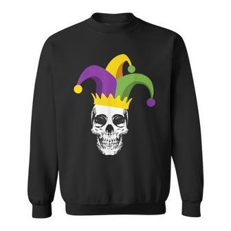 Mardi Gras Skull Jester Hat Funny Parade Costume Sweatshirt | Mazezy