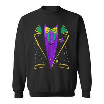 Mardi Gras Tuxedo Costume Funny Carnival Parade Design Sweatshirt | Mazezy
