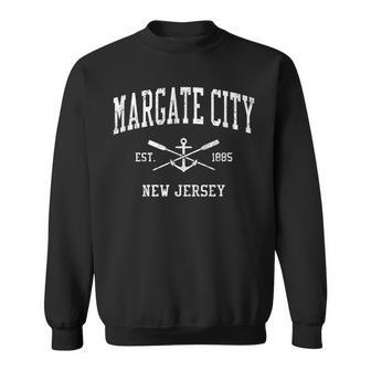 Margate City Nj Vintage Crossed Oars & Boat Anchor Sports Sweatshirt | Mazezy