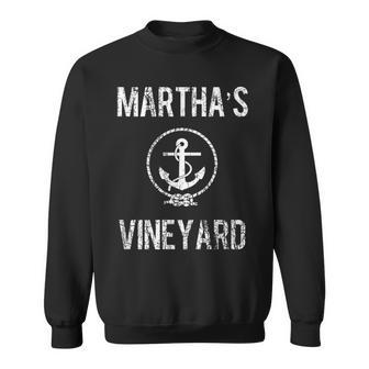Marthas Vineyard - Distressed Anchor Island Vacation Sweatshirt | Mazezy