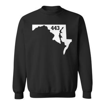 Maryland 443 Area Code Sweatshirt | Mazezy