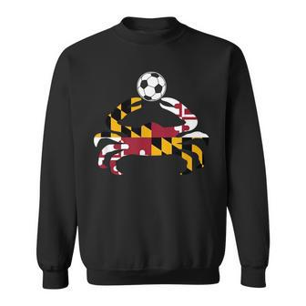 Maryland State Flag Blue Crab Pride With Soccer Ball Sweatshirt | Mazezy