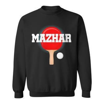Mazhar Name Boys Table Tennis Ping Pong Game Racket Sports Sweatshirt | Mazezy