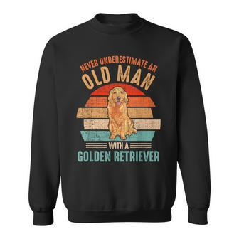 Mb Never Underestimate An Old Man With Golden Retriever Sweatshirt - Seseable