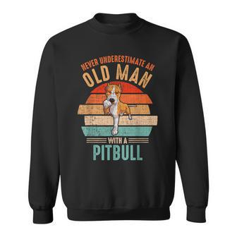 Mb Never Underestimate An Old Man With A Pitbull Sweatshirt - Seseable