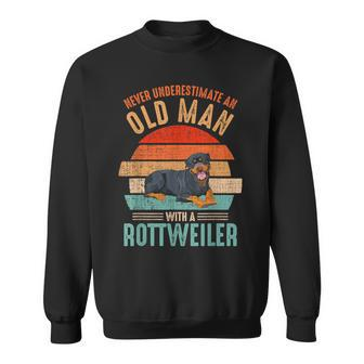 Mb Never Underestimate An Old Man With A Rottweiler Sweatshirt - Seseable