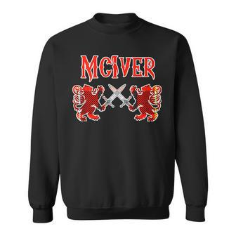 Mciver Scottish Clan Lion Family Name Tartan Kilt Gifts For Lion Lovers Funny Gifts Sweatshirt | Mazezy