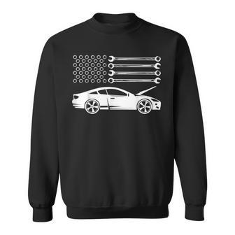 Mechanic American Flag Patriotic Car Repairman Gift Usa Flag Patriotic Funny Gifts Sweatshirt