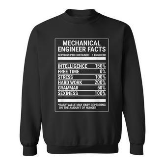 Mechanical Engineering Nutritional Facts Engineer Sweatshirt | Mazezy