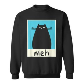 Meh Cat Meow Kitty Cat Lover Japanese Cat Kawaii Anime Sweatshirt - Seseable