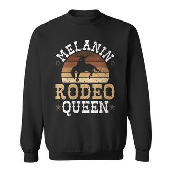 Melanin Rodeo Queen Bronc Riding African American Cowgirl Gift For Womens Sweatshirt | Mazezy