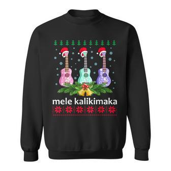 Mele Kalikimaka Ukulele Guitar Hawaii Christmas Sweatshirt - Monsterry DE