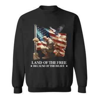 Memorial Day Land Of Free Because Of Brave Veterans American Sweatshirt | Mazezy