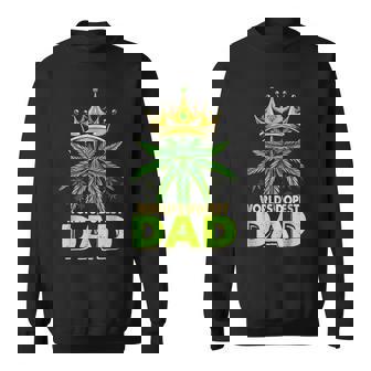 Men Worlds Dopest Dad Cannabis 420 Leaf Weed Fathers Day Sweatshirt - Thegiftio