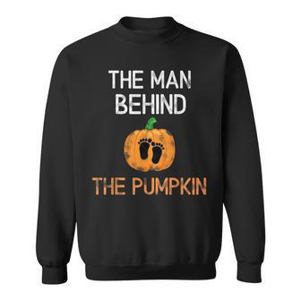 Mens Expecting The Man Behind The Pumpkin Halloween New Dad Sweatshirt | Mazezy