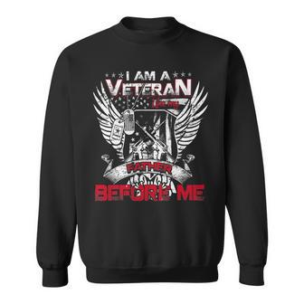 Mens I Am A Veteran Like My Father Before Me Us Flag Fathers Day 291 Sweatshirt - Monsterry UK