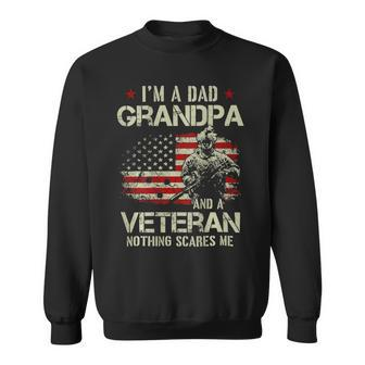 Mens Im A Dad Grandpa And A Veteran Flag Usa Fathers Day 213 Sweatshirt - Monsterry