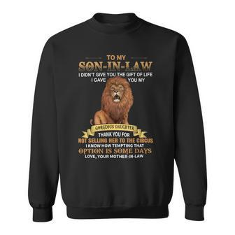 Mens To My Soninlaw Funny From Motherinlaw Thank You Sweatshirt - Monsterry CA