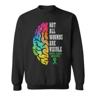 Mental Health Awareness Matters Not All Wounds Are Visible Sweatshirt - Seseable