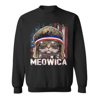 Meowica Cat Mullet American Flag Patriotic 4Th Of July Sweatshirt - Monsterry AU