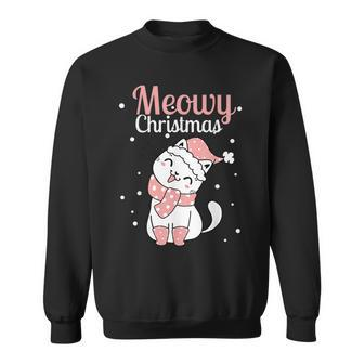 Meowy Catmas Meowy Xmas Winter Holidays Reindeer Cat Lovers Sweatshirt - Monsterry DE