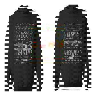 Meowy Christmas Cat Lover Tacky Ugly Christmas Party Sweatshirt - Monsterry