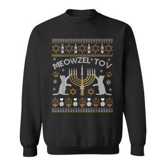Meowzel Tov Chanukah Hanukkah Ugly Sweater Sweatshirt | Mazezy