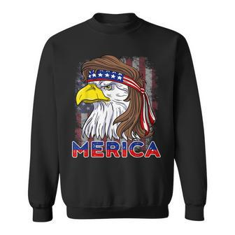 Merica Eagle Mullet American Flag Usa 4Th Of July Sweatshirt - Monsterry