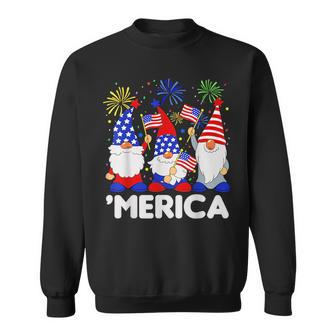 Merica Gnomes Usa Flag Fireworks Memorial Day 4Th Of July Sweatshirt | Mazezy