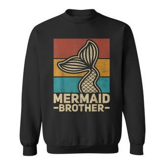 Mermaid Brother Mermaid Birthday Party Outfit Retro Mermaid  Sweatshirt