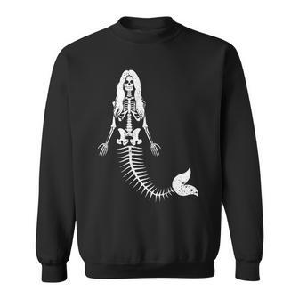 Mermaid Skeleton Halloween Spooky Scary Swimming Halloween Sweatshirt | Mazezy