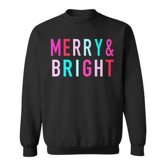 Merry And Bright Christmas Family Matching Christmas Sweatshirt - Seseable