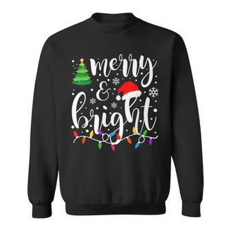 Merry And Bright Christmas Lights Family Christmas Sweatshirt - Thegiftio UK