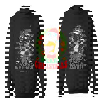 Merry Christmas Doberman Santa Hat Dog Lovers Ugly Sweater Sweatshirt - Thegiftio