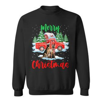 Merry Christmas Santa German Shepherd And Truck Dog Sweatshirt | Mazezy