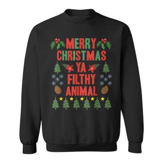 Merry Christmas Ya Filthy Animals Christmas Sweatshirt - Thegiftio UK
