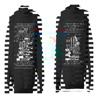 Merry Christmukkah Jewish Hanukkah Christmas Ugly Sweater Sweatshirt | Mazezy