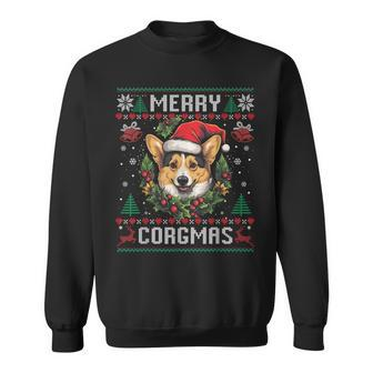 Merry Corgmas Ugly Sweater Corgi Christmas Dog Lover Sweatshirt - Monsterry UK