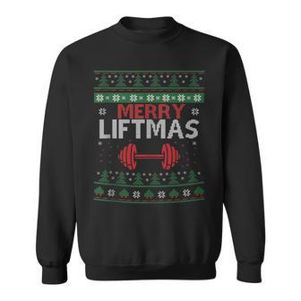 Merry Liftmas Ugly Christmas Sweater Gym Workout Sweatshirt - Monsterry