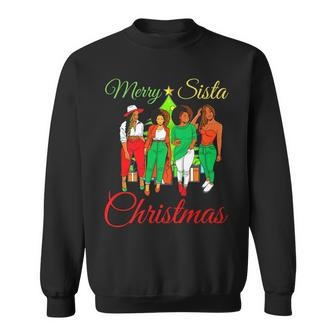 Merry Sista Christmas Melanin Ugly Xmas Sweater Best Friends Sweatshirt - Monsterry