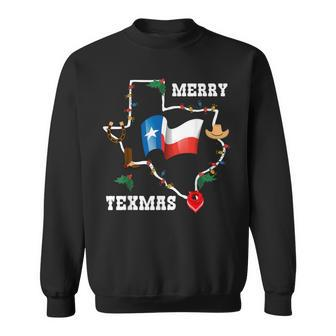 Merry Texmas Texas Flag Christmas Xmas Family Holidays Sweatshirt - Thegiftio UK