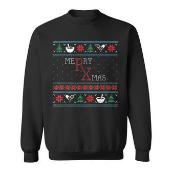 Merry Xmas Pharmacist Ugly Christmas Sweater Pharmacy Tech Sweatshirt - Monsterry AU