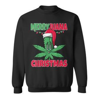 Merryjuana Christmas Marijuana Weed Christmas Sweatshirt | Mazezy