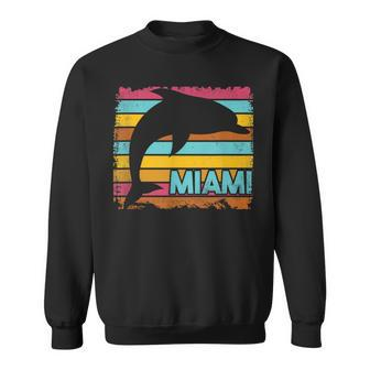 Miami Resident Vintage Dolphin Silhouette Souvenir Sweatshirt | Mazezy